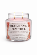 He Calls Me Beautiful – Rose Petal | 2-Wick Pink Candle (16oz)